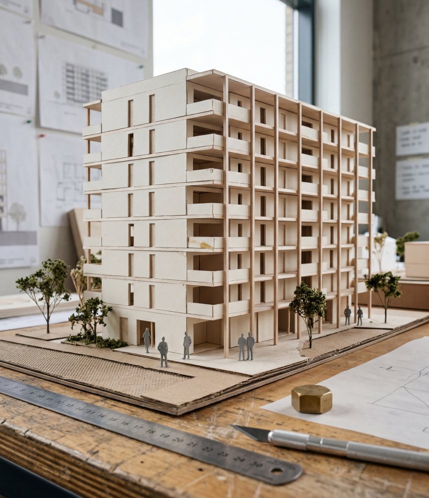 Architectural model of Avinea amenities